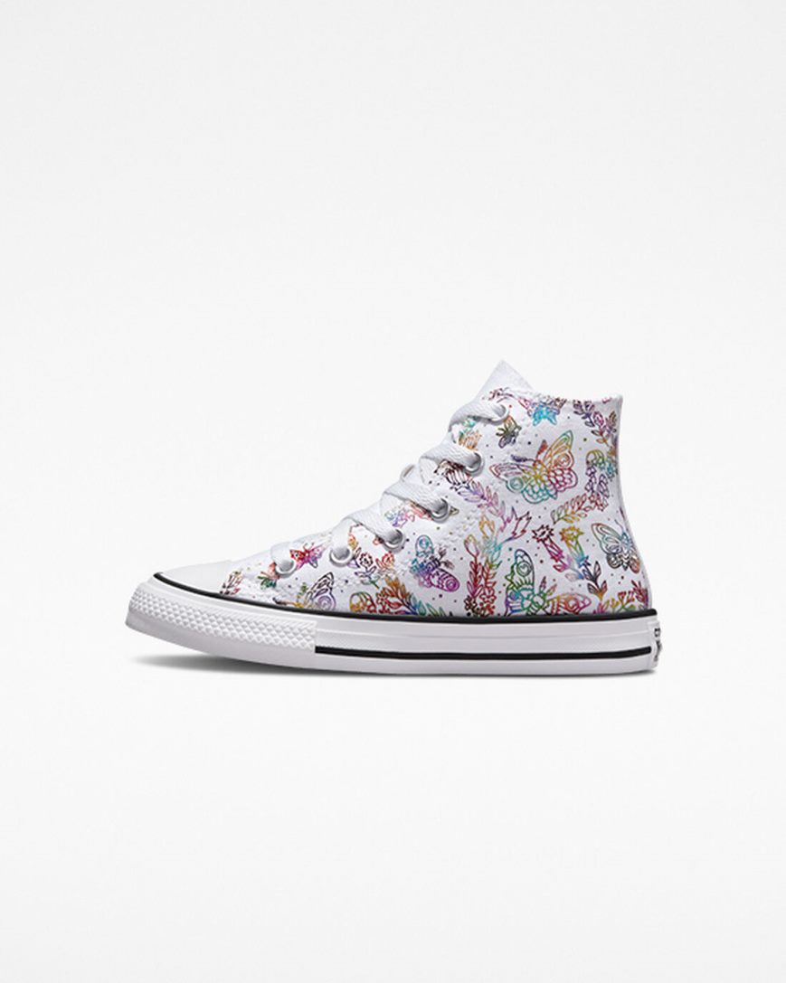 Tenisi Inalti Fete Converse Chuck Taylor All Star Butterfly Shine Albi Roz Violet Albastri | RO KWTIN584